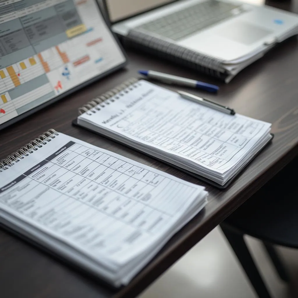 Planificación financiera personal con calendario y documentos